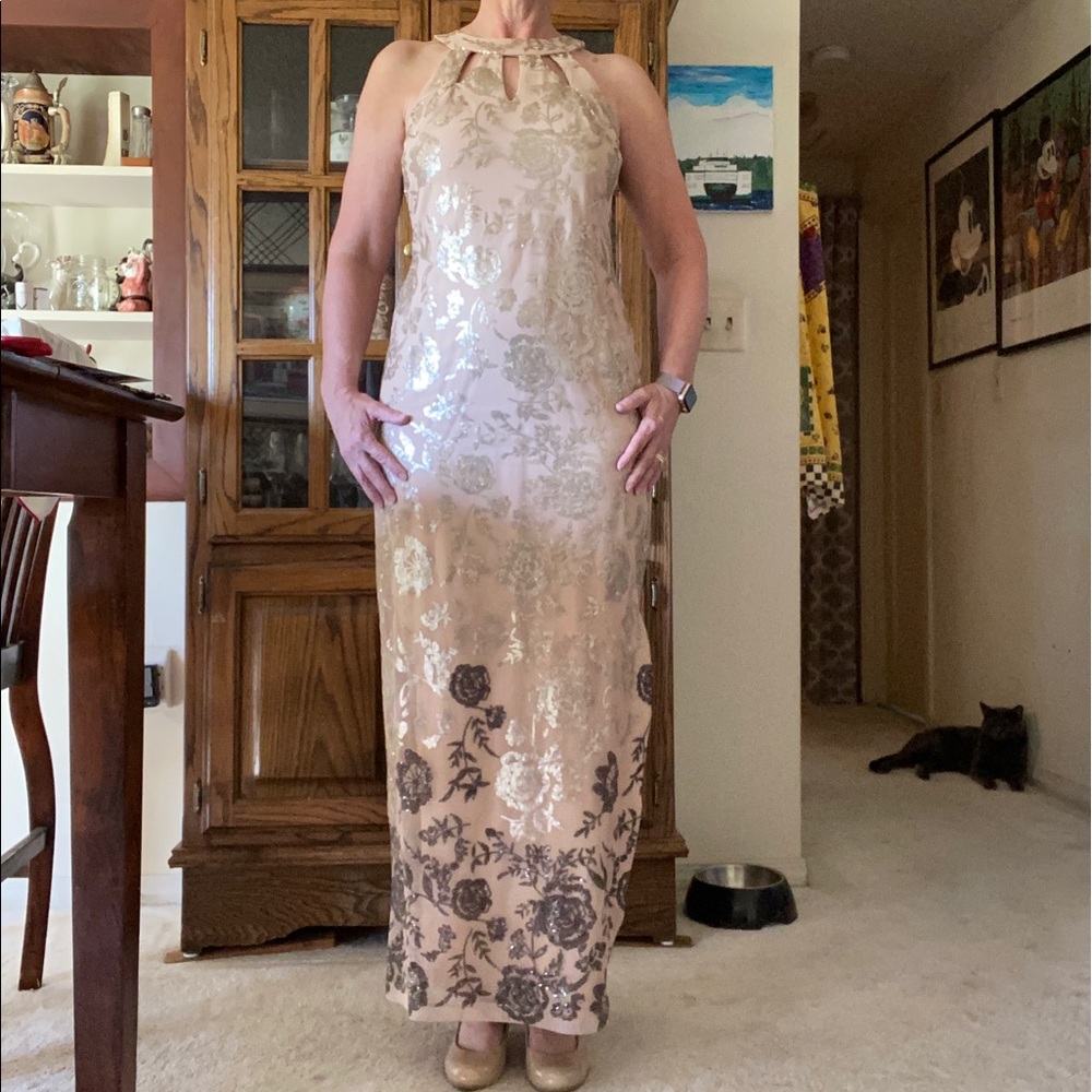 Scarlet evening dress